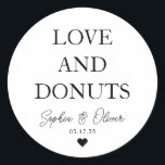 シンプルクラシックラブドーナツハート結婚式の引き出物 ラウンドシール<br><div class="desc">Aクラシック Black Thank You's Sticker 結婚 feat "Love and DONUTS"をクラシックのフォントに取り入れたステッエレガントク。名前パーソナライズされたとデートで簡単に結婚出来る。</div>