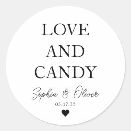 シンプルクラシックラヴ及びキャンディハート結婚式の引き出物 ラウンドシール