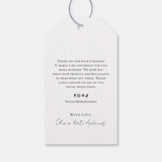 シンプルクラシックリースエレガント ギフトタグ (裏面)