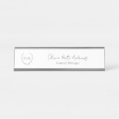 シンプルクラシックリースエレガント デスクネームプレート (正面)