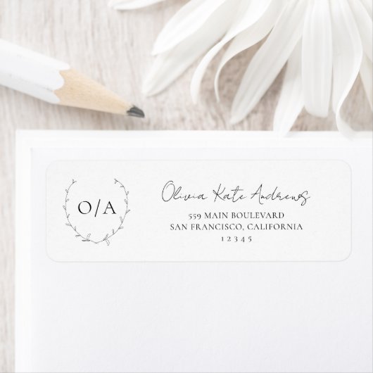 シンプルクラシックリースエレガント ラベル (インサイチュ)