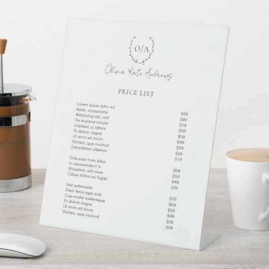 シンプルクラシックリースエレガント 台座サイン (インサイチュ)