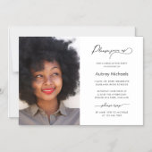 シンプルクラシック写真卒業パーティー マグネット招待状 (正面)