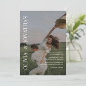 シンプルクラシック写真結婚の 招待状 (スタンド正面)