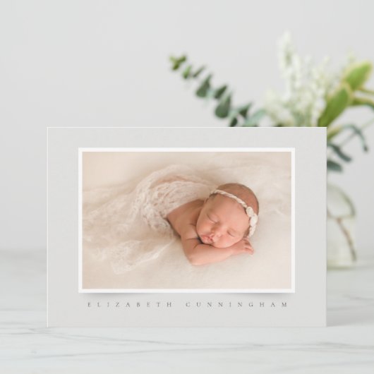 シンプルクラシック写真 | ガールバプテスマ招待状 招待状 (スタンド正面)