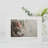 シンプルクラシック写真 | ボーイバプテスマ招待状 招待状 (スタンド正面)