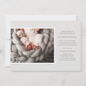 シンプルクラシック写真 | ボーイバプテスマ招待状 招待状 (裏面)