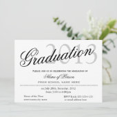 シンプルクラシック卒業スタイリッシュ発表 招待状 (スタンド正面)