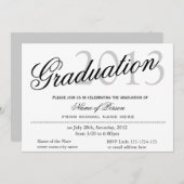 シンプルクラシック卒業スタイリッシュ発表 招待状 (正面/裏面)
