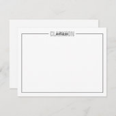 シンプルクラシック名の重ね縁ど付け ノートカード (正面/裏面)