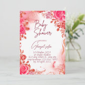 シンプルクラシック女の子シャワー 招待状 (スタンド正面)