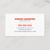 シンプルクラシック溶接金属加工装置 名刺 (裏面)