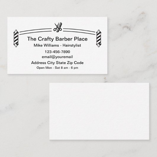 シンプルクラシック理容師ショップ名刺 名刺 (正面/裏面)