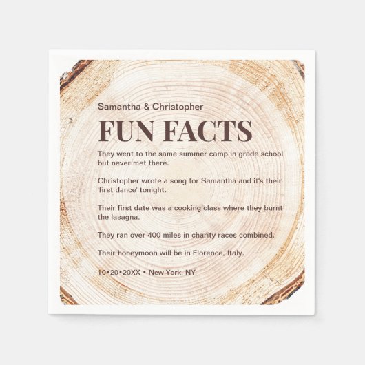 シンプルクラシック白黒おもしろいファクト結婚 スタンダードカクテルナプキン (正面)