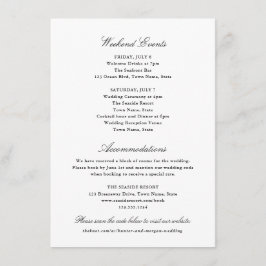 シンプルクラシック白黒エレガントウィークエンドホテル エンクロージャーカード