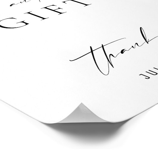 シンプルクラシック白黒カードとギフト ポスター (角)