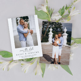 シンプルクラシック白黒フォト結婚ズ セーブザデート