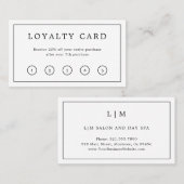 シンプルクラシック白黒モノグラム縁ど ロイヤリティカード (正面/裏面)