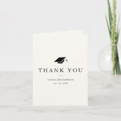 シンプルクラシック白黒写真卒業 サンキューカード (正面)