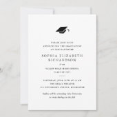 シンプルクラシック白黒写真卒業 案内状 (正面)