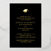 シンプルクラシック白黒写真卒業 箔招待状 (正面)