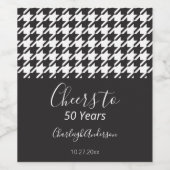 シンプルクラシック白黒千鳥格子の応援 ワインラベル (シングルラベル)