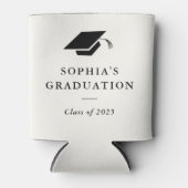 シンプルクラシック白黒卒業 缶クーラー (正面)