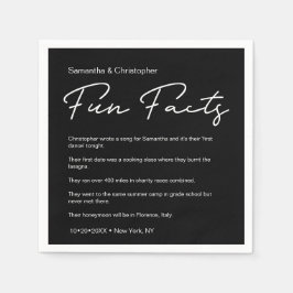 シンプルクラシック白黒結婚のおもしろい事実 スタンダードカクテルナプキン