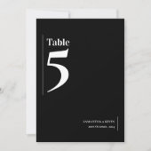 シンプルクラシック白黒結婚のテーブル番号 サンキューカード (正面)