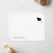 シンプルクラシック等級グラッドモルタルキャップ卒業 ノートカード (正面/裏面インサイチュ)