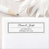 シンプルクラシック結婚ホワイト差出人住所 ラベル (インサイチュ)