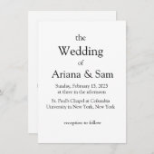 シンプルクラシック結婚式招待状 招待状 (正面/裏面)