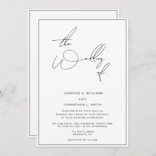 シンプルクラシック結婚式招待状 招待状