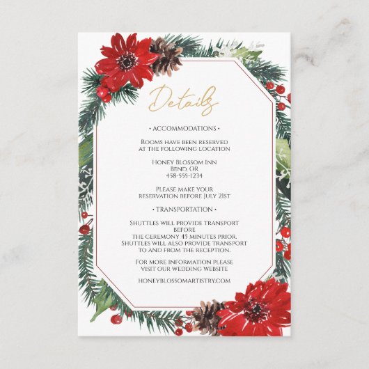 シンプルクラシック結婚詳細 エンクロージャーカード (正面)