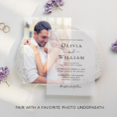 シンプルクラシック結婚 ベラム紙招待状