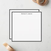 シンプルクラシック縁どブラックカスタムスクエアフラット ノートカード (正面/裏面インサイチュ)