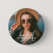 シンプルクラシック葬儀記念カスタム写真 缶バッジ (正面)