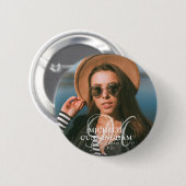 シンプルクラシック葬儀記念カスタム写真 缶バッジ (正面&裏面)