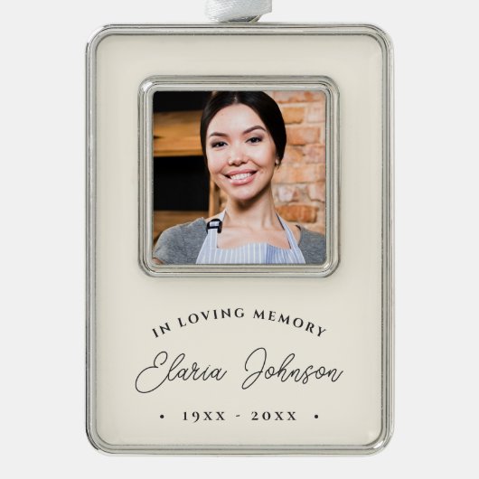 シンプルクラシック記念写真 シルバープレートフレームオーナメント (正面)