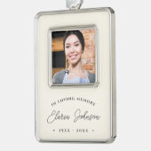 シンプルクラシック記念写真 シルバープレートフレームオーナメント (左)