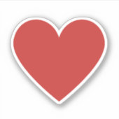 シンプルクラシック赤いハート可愛いラージ シール (正面)