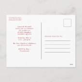 シンプルクラシック赤の卒業招待状 シーズンポストカード (裏面)