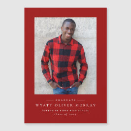 シンプルクラシック赤卒業発表磁石