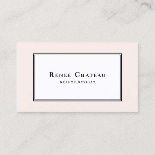 シンプルクラシック赤面エレガントピンク美しいサロン 名刺 (正面)