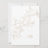 シンプルクラシック金ゴールドグ結婚ネリー写真 招待状 (裏面)