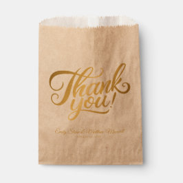 シンプルクラシック金ゴールドスクリプ結婚ト「THANK YOU」 フェイバーバッグ