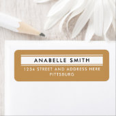 シンプルクラシック金ゴールド及びブラック差出人住所Typo ラベル (インサイチュ)