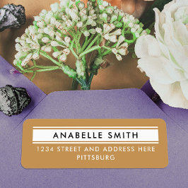 シンプルクラシック金ゴールド及びブラック差出人住所Typo ラベル