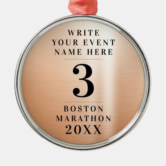 シンプルクラシック銅メダル大会第3位 メタルオーナメント (正面)