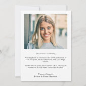 シンプルクラシック高校卒業 案内状 (裏面)